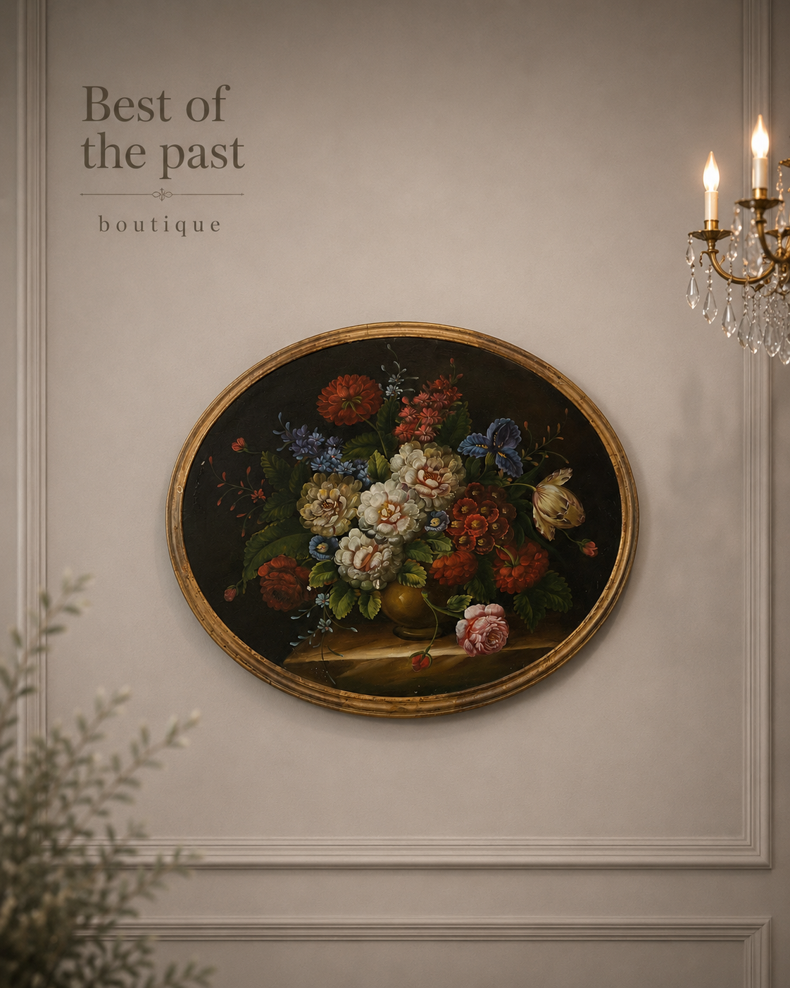 Tableau floral ovale