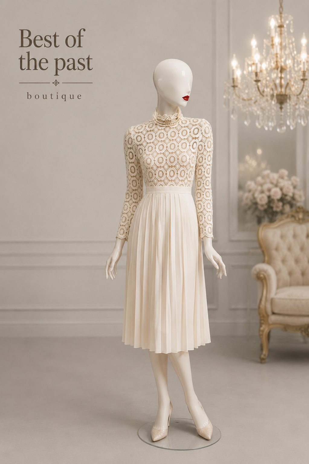 Robe blanche plissée